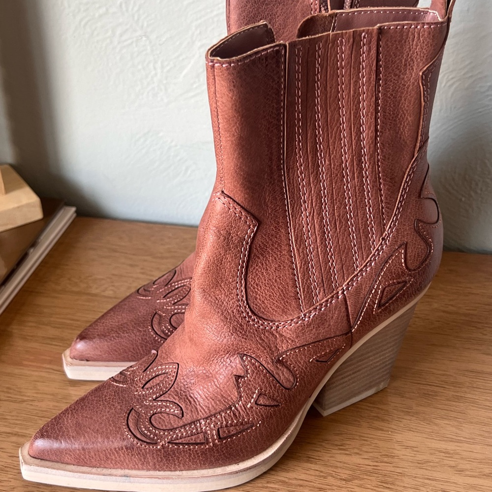 Dolce Vita Brown Ankle Booties with Wedge Heel